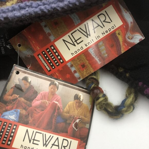 Newari Hand-Knit Wool Earflap Hat | Nepal Artisan Heritage | Winter Boho